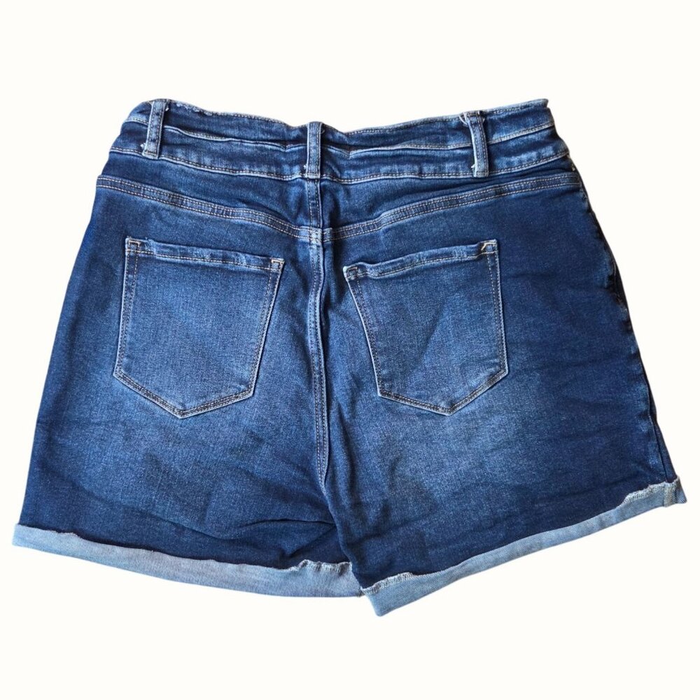 Zenana Womens Denim Shorts XL High Waist Casual Summer Cutoffs Blue Jean Shorts - Picture 3 of 8